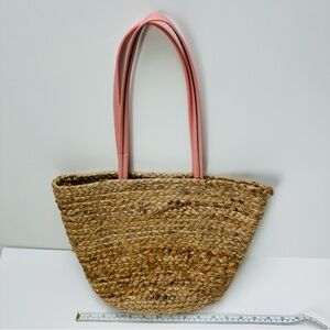 Zara Pink and Tan Braided Tote